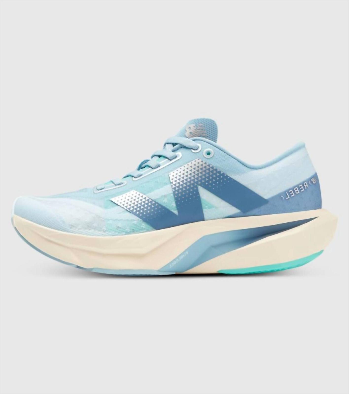 New Balance Women&#39;s Fuelcell Rebel V4 Shoes Quarry Blue/chrome Blue/heron - $96.00