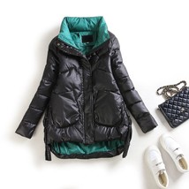 2023 Winter Women&#39;s Mid-length Down Cotton Jacket Solid Color Korean Casual Keep - £72.18 GBP