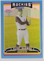 Clint Barmes Colorado Rockies 2006 Topps Chrome Blue Refractor Card # 4 Nr/Mint - £1.51 GBP