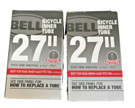 Bicycle Tire Inner Tubes 2 Bell 27&quot; x 1 1/8 - 1 1/4 Standard Valve Fits 700c Box - £10.27 GBP