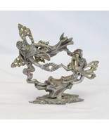 Sunglo Denicolo Pewter 2 Fairy Figurine Swarovski Crystal  1992 F3979 - $409.59 MXN