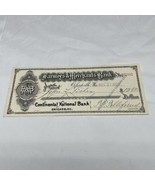 1909 Farmer&#39;s &amp; Merchant&#39;s Bank Check #20342 Continental National Bank  ... - $16.28 CAD