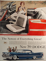 1958 Holiday Original Art Ad Advertisement New 59 DODGE Swivel Seats - $10.80