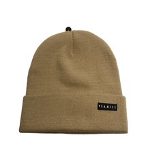 Yea.Nice Legend Knit Beige Tan Brown Folded Beanie - £23.94 GBP