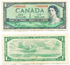 1954 Bank of Canada $1.00 One Dollar Replacement Note *I/O0602448 - £31.28 GBP