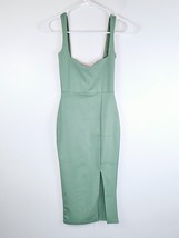 Nasty Gal Collection Sheath Dress 0 Seafoam Green Square Neckline Slit S... - $19.30