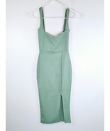 Nasty Gal Collection Sheath Dress 0 Seafoam Green Square Neckline Slit S... - $19.30
