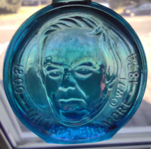 Wheaton Millard Fillmore President Blue Carnival Glass Bottle Retro 1971... - $5.85