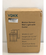 VDKK Motion Sensor Outdoor Wall Light with GFCI Outlets Clear Seeded Gla... - $81.29 CAD