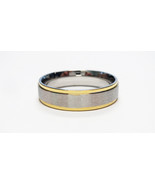 Stainless Steel Stamped Ring 6mm, Gold Edge - £2.31 GBP+