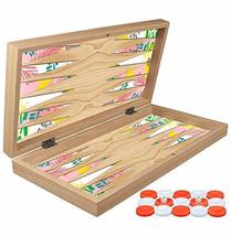 LaModaHome 19&#39;&#39; Turkish WooTropic Backgammon Set, Wooden, Board Game for Family  - £47.52 GBP