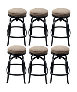 outdoor bar stools swivel no arms or back set of 6 cast aluminum patio seats - $1,462.73