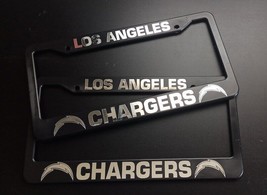 Set of 2 - Los Angeles Chargers Car License Plate Frames Black Plastic Auto Part - $20.91