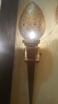 Moroccan Torch Wall Light vtg Sconce Brass Home Decor - £469.04 GBP