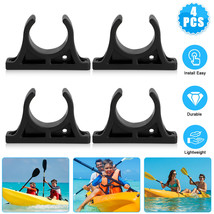 4Pcs Black Plastic Canoe Kayak Paddle Holder Mount Clips Watercraft Acce... - $18.99