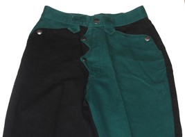 VTG Rough Rider Green Black 5-Snap High Waist Thick Jeans Wm&#39;s 5/6 x 34 ... - $123.99