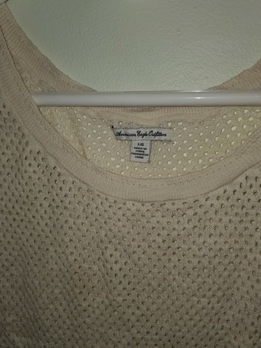 American Eagle Outfitters Mesh-Style Top, Off-White, Women's L Item image 2