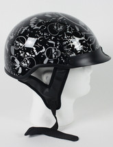 Black Skull Boneyard DOT Shorty Half Motorcycle Helmet XS - 2XL - $74.95+