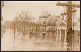 Montpelier, VT 1927 Great Flood RPPC - Post Office &amp; Court House on State St. - £12.54 GBP