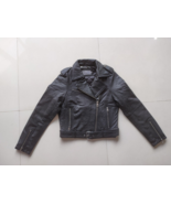 CALVIN KLEIN Women Leather Biker Jacket $450 FREE WORLDWIDE SHIPPING FAT... - $5,579.74 MXN