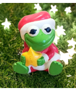Baby Kermit Christmas Rubber Toy  Figure 1989 Muppet Babies Vintage 3&quot; S... - €6,21 EUR