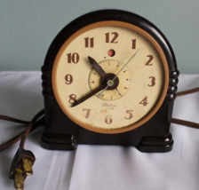 1940&#39;s Brown Telechron &quot;Dispatcher&quot; 7H125 Alarm Clock Bakelite- For Part... - £11.06 GBP