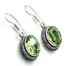 Handmade Green Amethyst Gemstone Drop/Dangle Earrings 925 Silver For Girls - £5.67 GBP