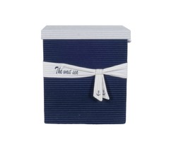 HomeRoots 364158 White &amp; Blue Fabric Basket with Bow Decoration, Set of ... - £143.56 GBP