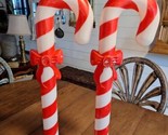 2 Vintage 1991 Candy Cane Lighted Blow Molds Union Products 30“Tall (No ... - $44.54