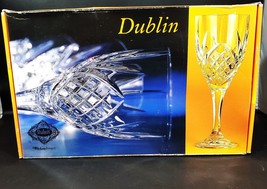 Dublin Set of Four 9oz 24% Lead Crystal Goblets by Godinger 1980s - £38.91 GBP