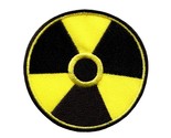 RADIOACTIVE SYMBOL IRON ON PATCH 3&quot; Black Yellow Punk Biker Embroidered ... - $73.79 MXN