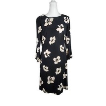Tommy Hilfiger Women&#39;s Floral-Print Bell-Sleeve Mini Dress Black White S... - $33.94