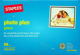 Staples Photo Plus Gloss Inkjet Paper - 4&quot; x 6&quot; - 77 Sheets in 2 Boxes - £6.14 GBP