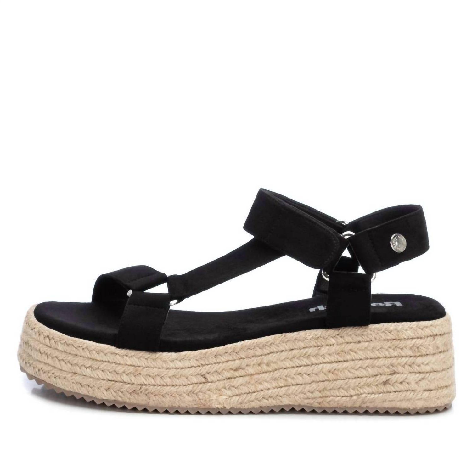 Xti Women&#39;s Suede Strappy Sandals Black - $64.00