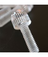 60 x Transparent Clear Plastic Acrylic Thumbscrews, slotted+knurled M5 x... - £23.48 GBP
