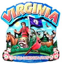 Virginia The Old Dominion State Artwood Montage Fridge Magnet - $6.75