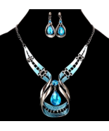 Women Jewelry Set Statement Rhinestone Pendant Choker Necklace Earrings ... - $319.67 MXN