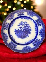 Davenport Flow Blue Amoy Pattern Dinner Plate Antique circa 1800 - £39.20 GBP