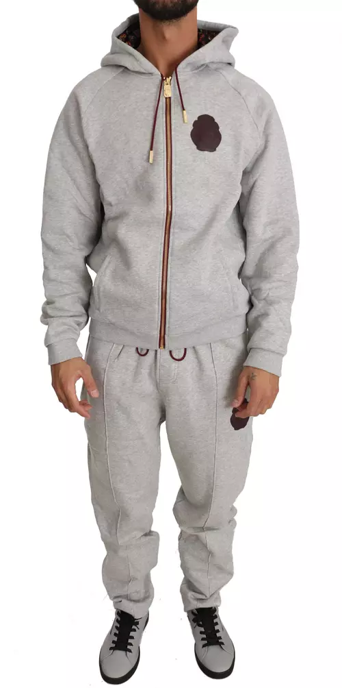 Billionaire Italian Couture GRAY COTTON SWEATER PANTS TRACKSUIT BIL1029 - £405.13 GBP