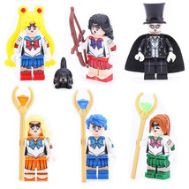 6PCS/Set Sailor Moon Construction Doll Mini Lego Toy Gift - £13.36 GBP
