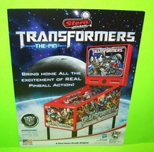 Transformers Home Model Pinball Flyer Original 2012 NOS 8.5&quot; x 11&quot; - £16.95 GBP