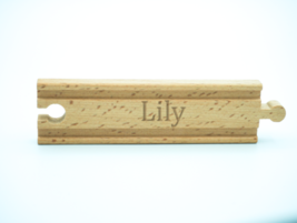 Personalised Birthday Gift for Lily, Wooden Train Track Engraved with Her Name - £7.69 GBP