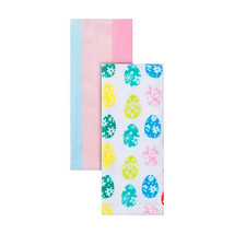 NEW Easter Eggs &amp; Stripes Kitchen Towels Set of Two cotton 16 x 26 inches - £7.95 GBP