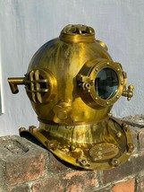 Antique Vintage 18&quot; Divers Helmet Diving Helmet U.S Navy Mark V Diving Helmet - £155.22 GBP