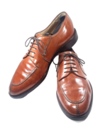 VITO RUFOLO Men Dress Shoe Size 9.5 Brown Split Toe Apron Toe Lace Up Italy - £40.60 GBP