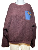 New Converse Pullover Sweatshirt Womens Medium Maroon Boucle Texture Spo... - $25.89