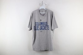 Vtg Reebok Mens Large Distressed Spell Out Columbus Blue Jackets Hockey T-Shirt - $39.55