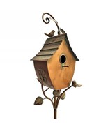 Outdoor Powder Coated Iron Birdhouse with 3-Prong Garden Stake in Copper... - $4,355.52 MXN