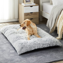 Large Dog Bed, Plush Dog Cage Bed Fluffy, Washable Dog Mat with Non-Slip Bottom  - £31.58 GBP