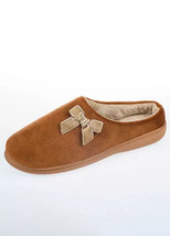 Coolers Damen Hellbraun Microsuede Hausschuhe Mit Schleife UK 5/6 (F166) - $29.00